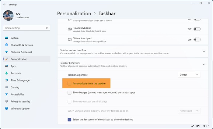 How to Auto Hide Taskbar in Windows 11/10