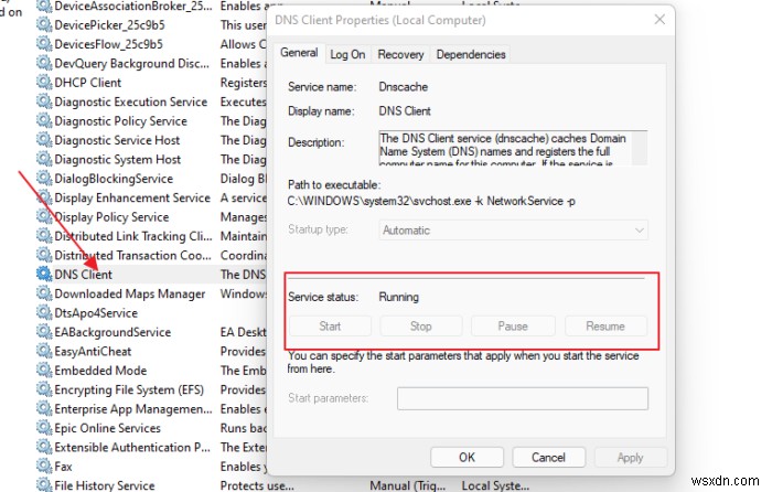 The requested pause, continue, or stop is not valid for this service