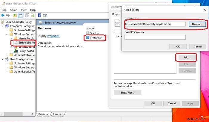 How to empty Recycle Bin automatically while signing out on Windows 11/10