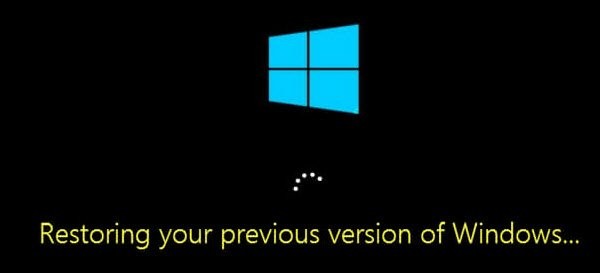 Restoring your previous version of Windows – Rollback stuck or in a Loop