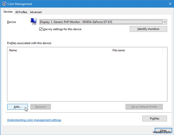 Monitors showing different colors in dual monitor setup on Windows computers