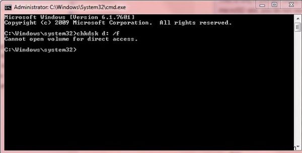Fix CHKDSK cannot open volume for direct access
