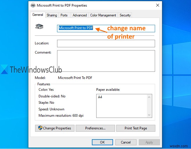 How to rename a Printer in Windows 11/10