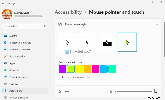 Make Mouse Pointer color red, solid black, etc, in Windows 11/10 for better visibility