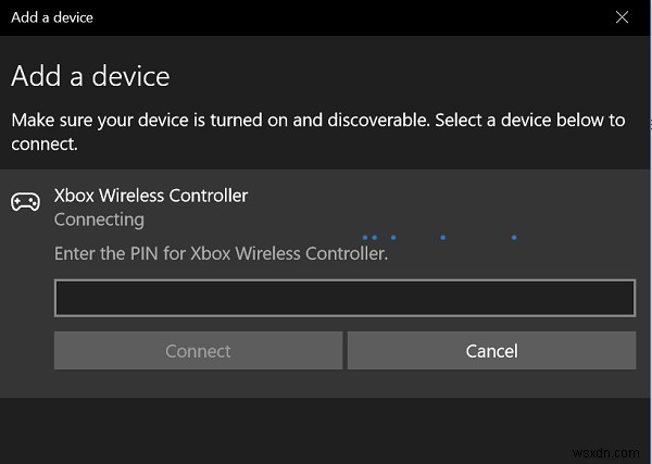 Wireless Xbox One controller requires a PIN for Windows 11/10