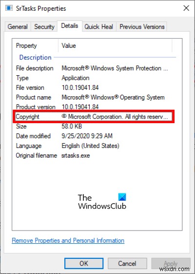 Fix System Protection Background Tasks SrTasks.exe High Disk usage in Windows 11/10