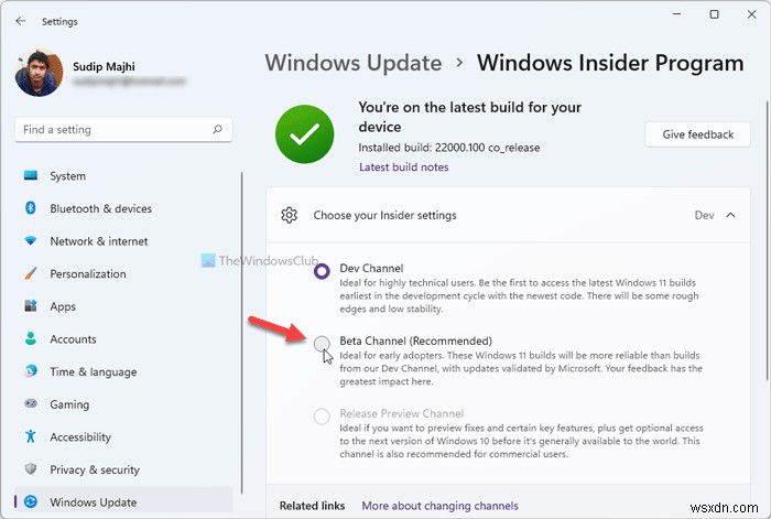 How to change Insider Channel on Windows 11