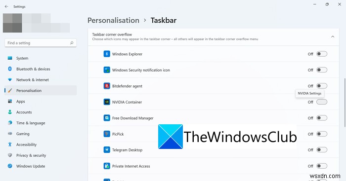 How to Show or Hide Icons in Taskbar Corner Overflow on Windows 11