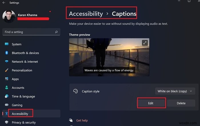 How to change Closed Caption settings in Windows 11/10