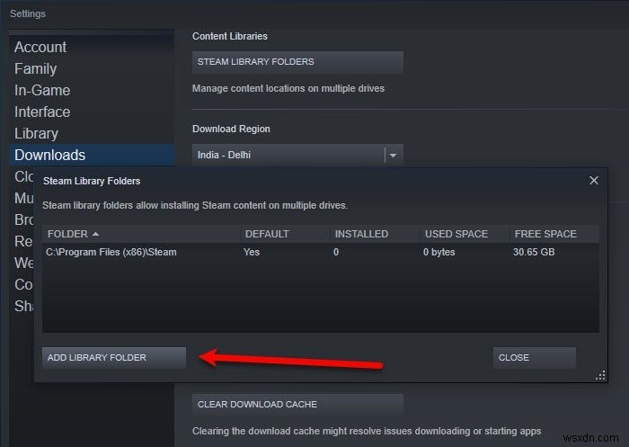 Fix New Steam library folder must be writable error