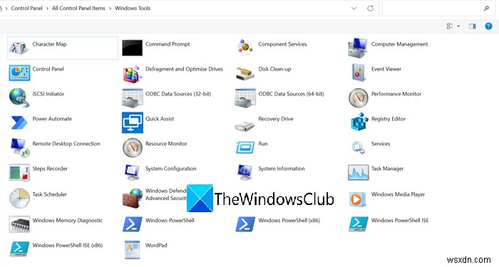 How to open Windows Tools in Windows 11