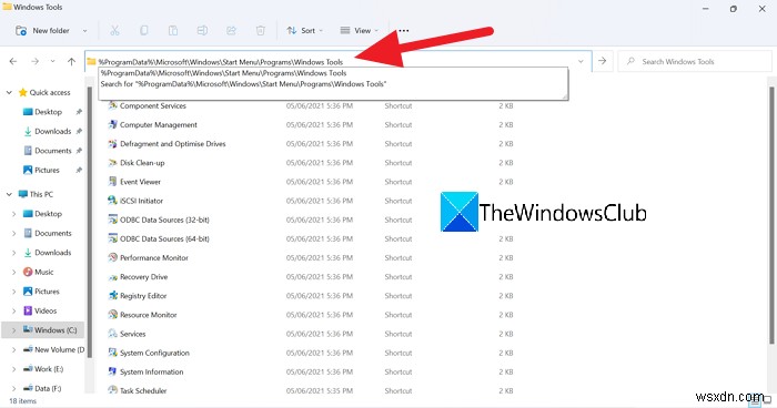 How to open Windows Tools in Windows 11