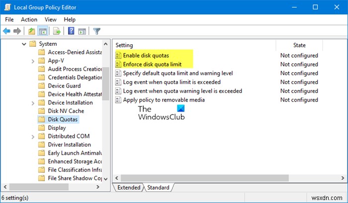 Enable Disk Quota using Disk Properties, Registry, or Group Policy Editor in Windows 11/10