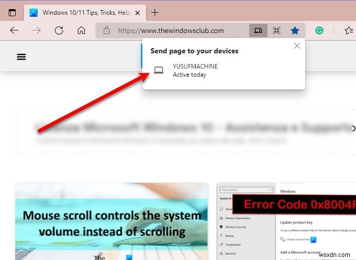 How to Sent Tabs to other devices with Microsoft Edge