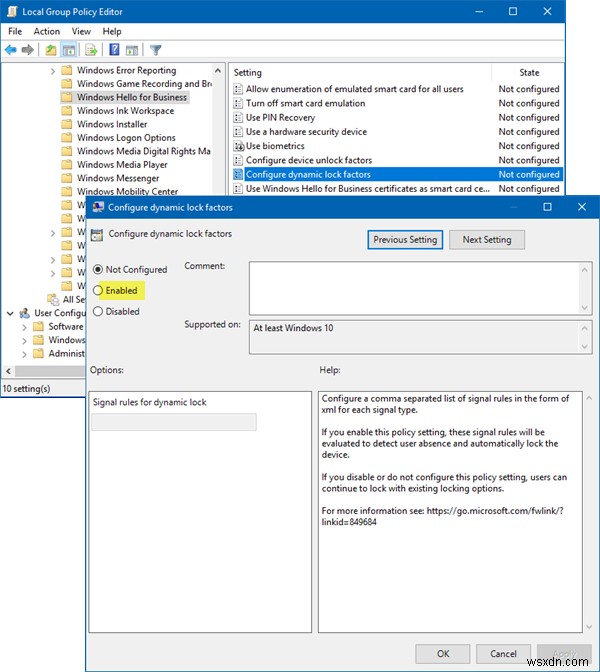 Dynamic Lock is not working or missing in Windows 11/10