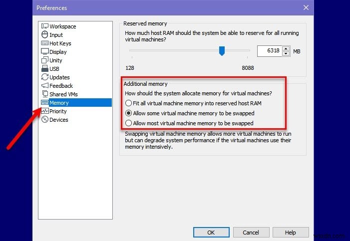 Not enough physical memory is available VMware error