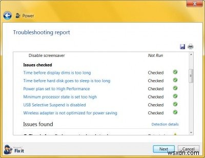 Extend laptop battery life; Fix power problems with Power Troubleshooter