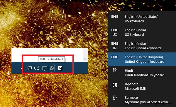 Input Method Editor (IME) is disabled in Windows 11/10