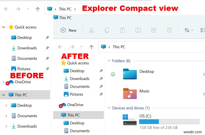 How to decrease the space between the items in Windows 11 Explorer