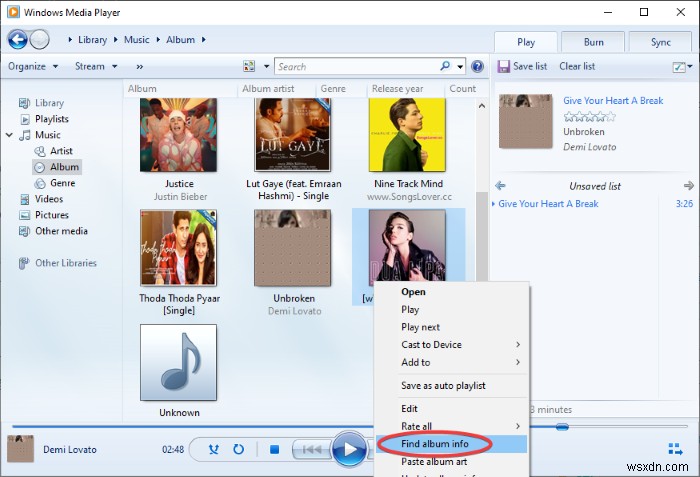 How to download and add Track Titles in Windows Media Player