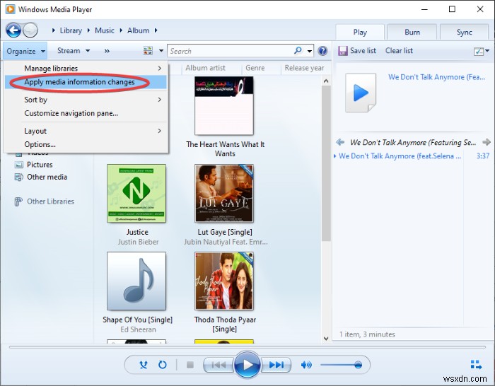 How to download and add Track Titles in Windows Media Player