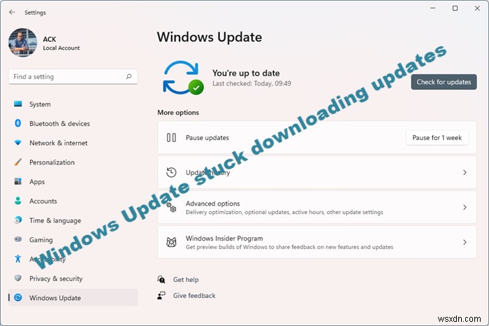 Windows Update stuck downloading updates in Windows 11/10