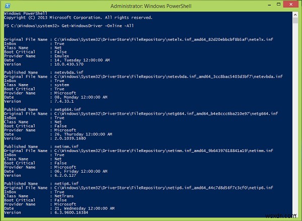 How to get Installed Driver list and details using Windows PowerShell