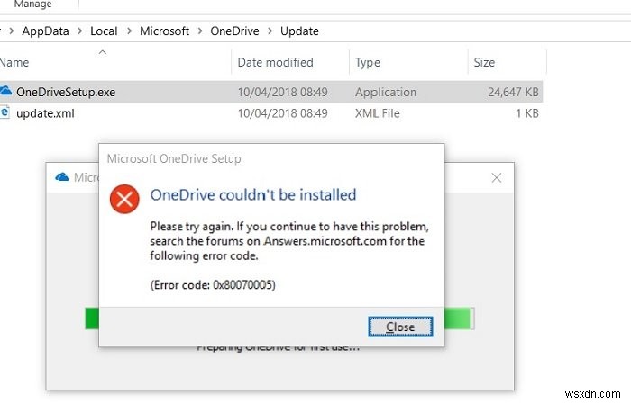 Fix Error Code 0x80070005 in OneDrive