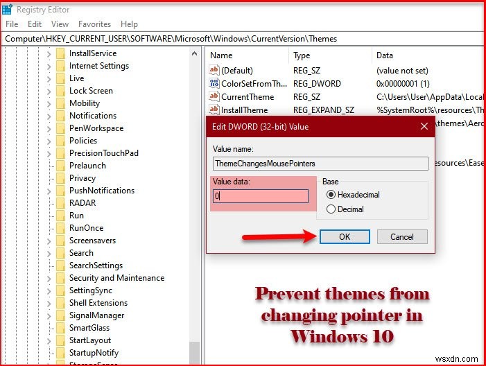 How to prevent Themes from changing Mouse Pointer in Windows 11/10