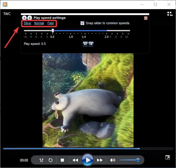 How to change Video Playback Speed on Windows Media Player in Windows 10