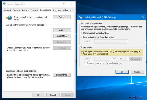 Fix Windows could not automatically detect this network’s proxy settings