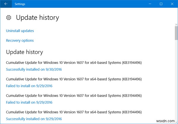 Where to look for your Windows Update History in Windows 11/10