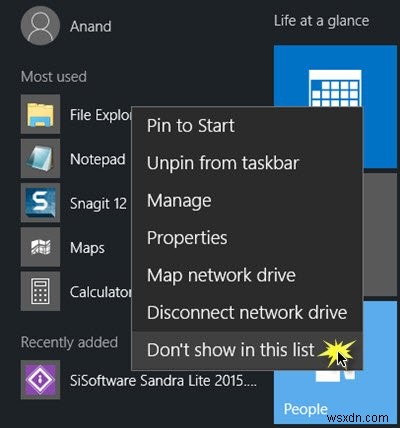 Remove Most Used apps from the Start Menu in Windows 11/10