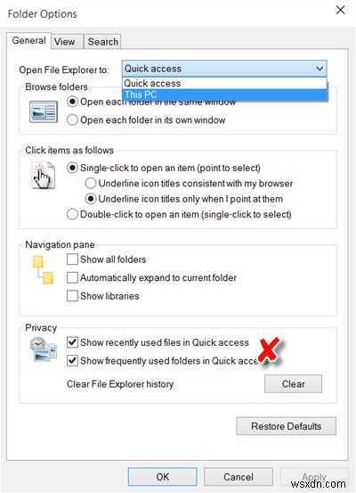 How to enable or disable Quick Access in File Explorer of Windows 11/10
