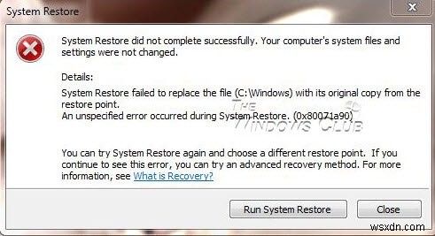 System Restore not working, failed or did not complete successfully in Windows 11/10