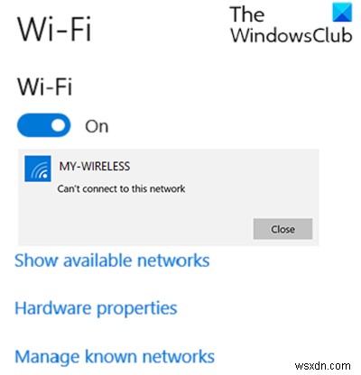 Surface device finds available wireless network but won’t connect