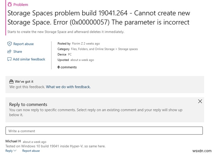 Cannot create new Storage Space, Error (0x00000057), The parameter is incorrect