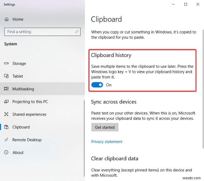 Clipboard History not working or showing in Windows 11/10