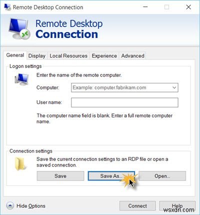 How to create a Remote Desktop Connection shortcut in Windows 11/10
