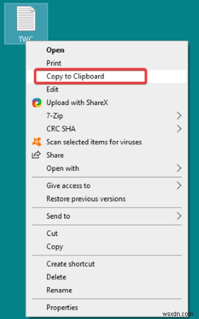 How to copy file content to Clipboard using Right-click Context Menu in Windows 10