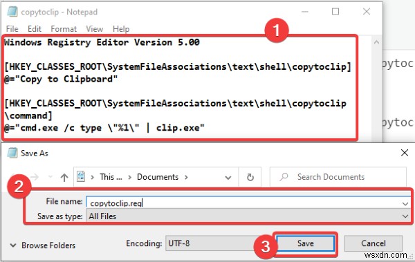 How to copy file content to Clipboard using Right-click Context Menu in Windows 10