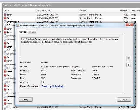 Windows Search Indexer stopped working and was closed; Search Failed to Initialize in Windows 11/10