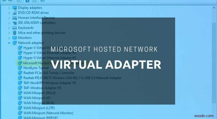 Microsoft Hosted Network Virtual Adapter missing in Device Manager of Windows 10