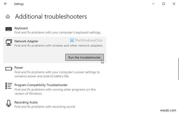 Microsoft Hosted Network Virtual Adapter missing in Device Manager of Windows 10
