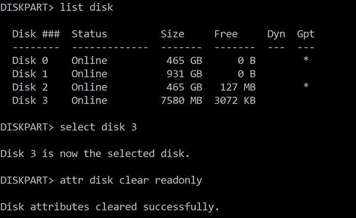 Remove Media is Write Protected message in Windows 11/10