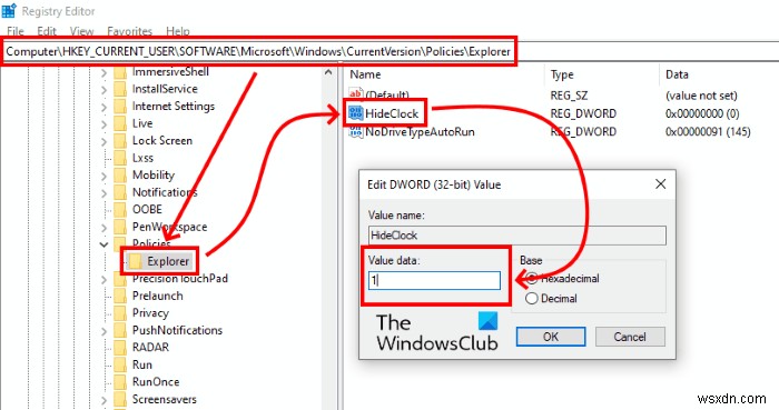 How to hide Clock and Date from Taskbar in Windows 10