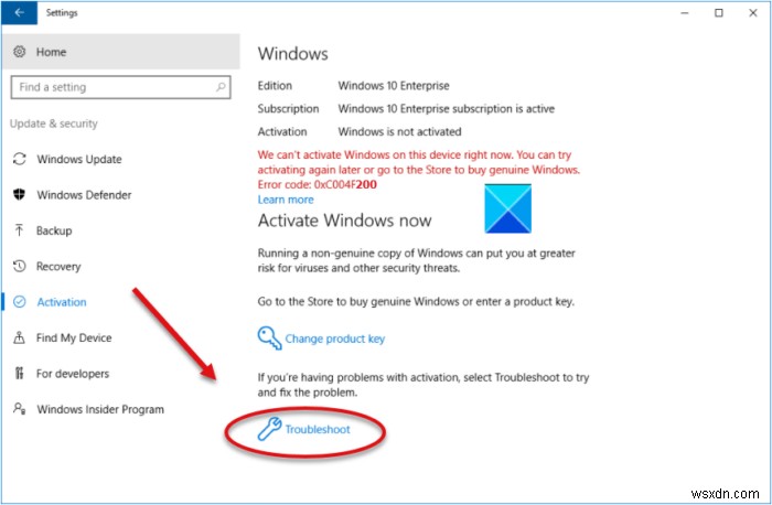 Fix Windows Activation error 0xc004f200 (Non-genuine)