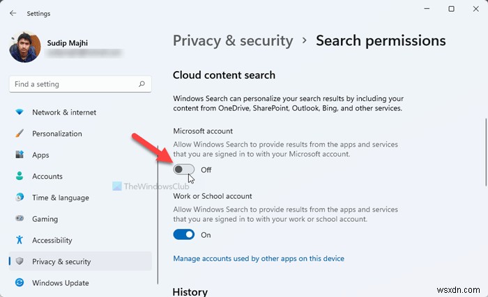 How to enable or disable Cloud Content Search in Taskbar search box in Windows 11/10