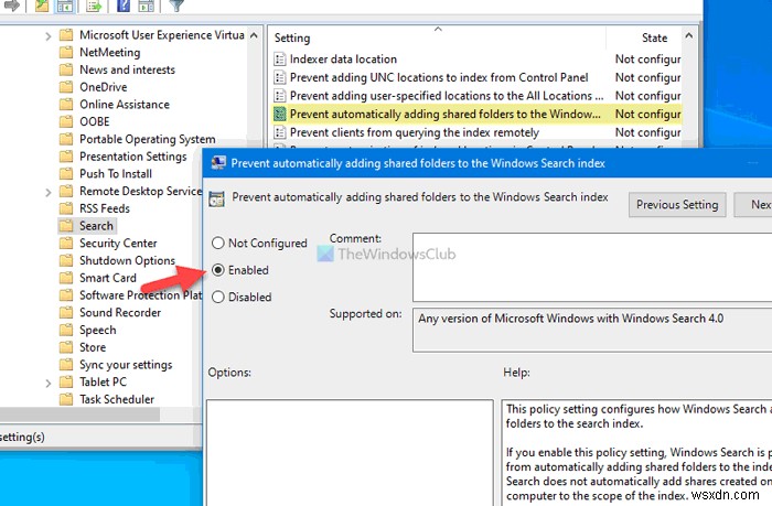 How to prevent Windows from automatically adding Shared Folders to Search Index
