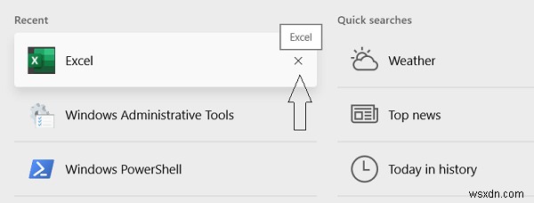 How to clear or disable Taskbar Search Box History in Windows 10